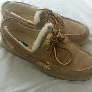 Sperry sherpa lined suede shoes women's 10